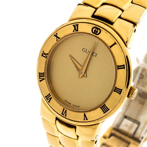 gold round face womens gucci watch|Gucci diamond watches for women.